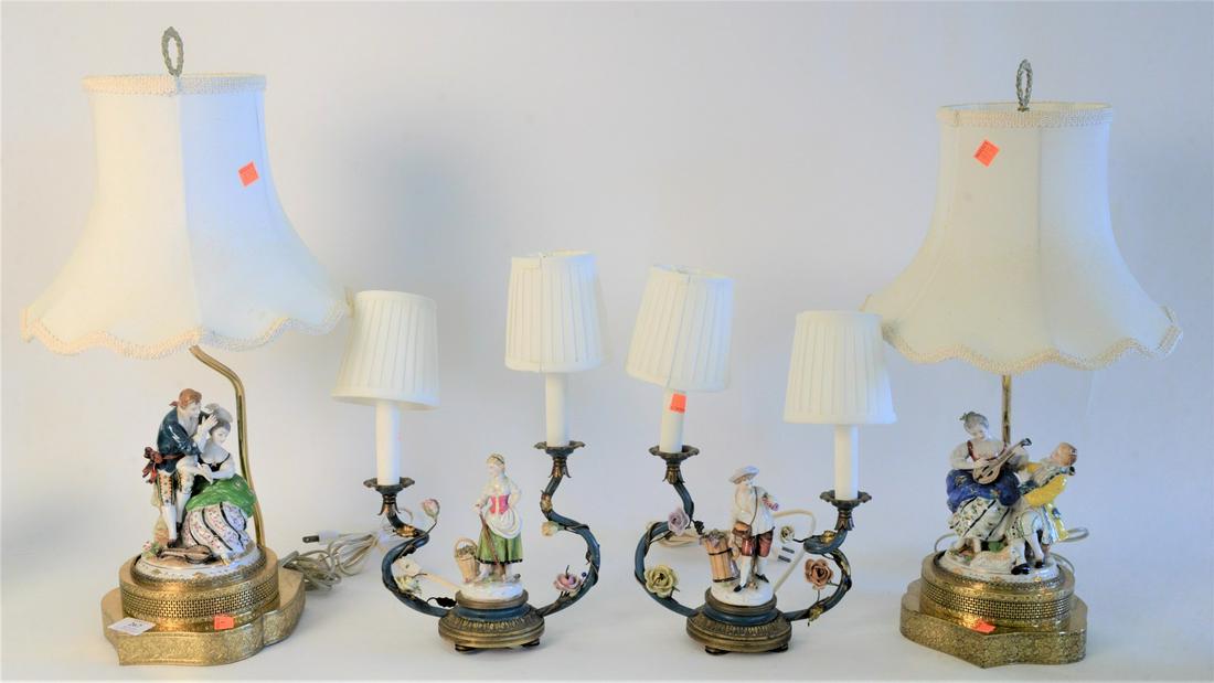Two Pairs of Figural Table Lamps, to include pair of (1 of 7)