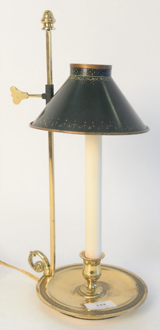 Small Brass Bouillotte Table Lamp, with adjustable tole (1 of 4)