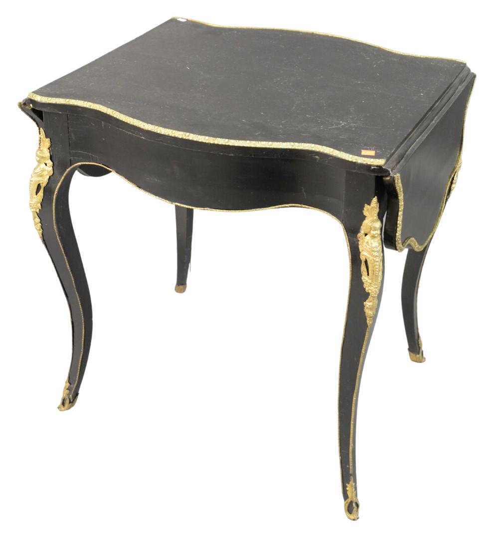 French style center table painted black with figural (1 of 3)