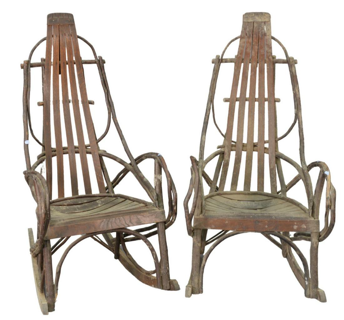 Pair of Adirondack Style Rocking Chairs, height 45 (1 of 4)