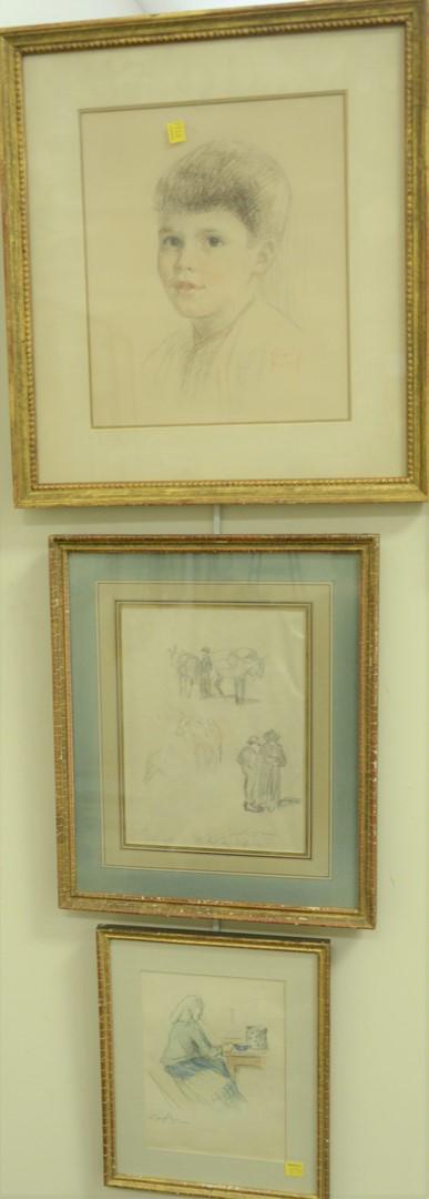 Six Piece Group of Framed Works on Paper, to include (1 of 6)