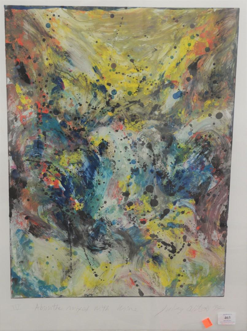 Jules Olitski (American, 1922-2007), Absinthe Mixed: Jules Olitski (American, 1922-2007), Absinthe Mixed with Wine, 1994, lithograph in colors on paper, signed, titled, and dated in pencil along the lower edge, image 24" x 18".