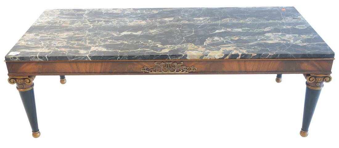 Continental Style Coffee Table, with gray marble top, (1 of 3)