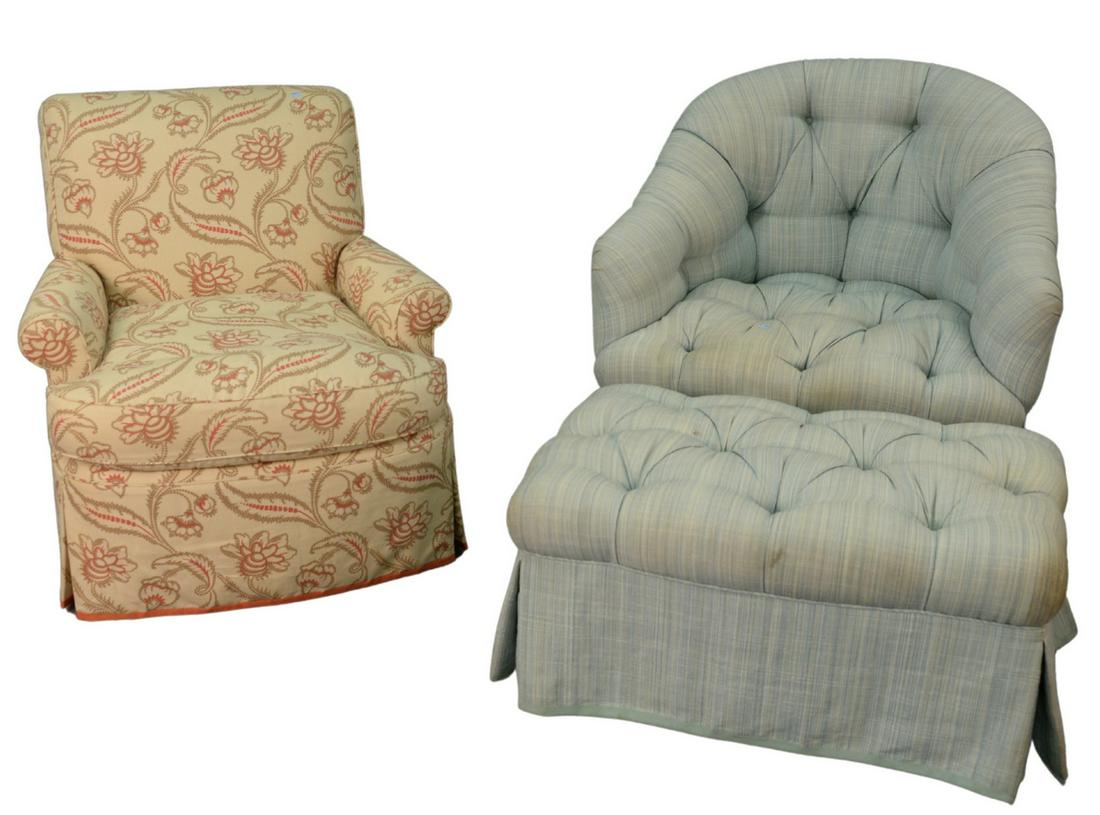 Two Custom Upholstered Club Chairs, to include one (1 of 3)
