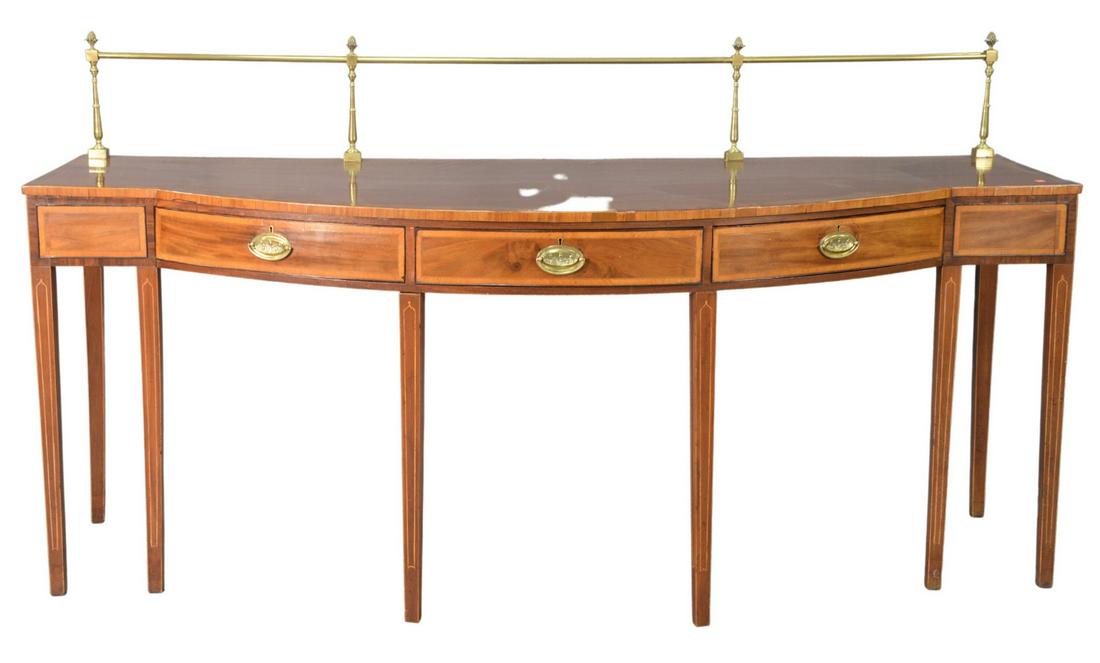 George IV Style Mahogany Sideboard, with brass rail, (1 of 4)