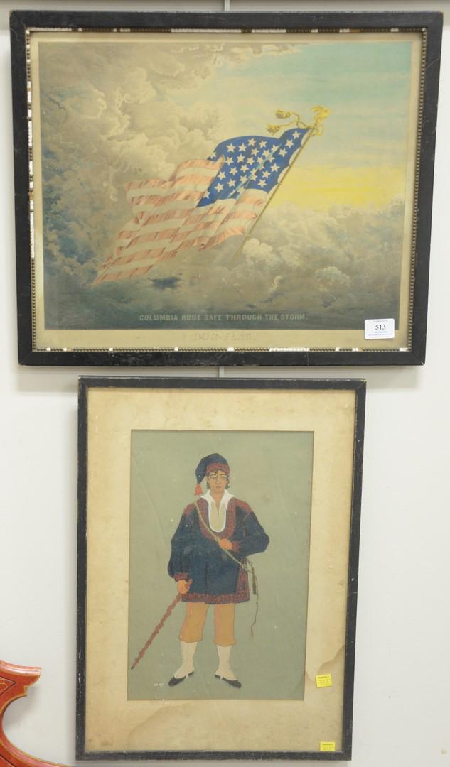 Eight Piece Framed Group, to include two framed maps, a (1 of 5)