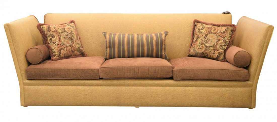 Edward Ferrell Sofa, having Knole drop ends with tassel (1 of 5)