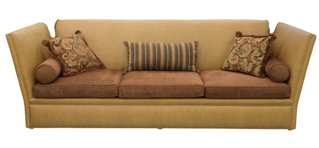 Edward Ferrell Sofa, having Knole drop ends with tassel (1 of 5)