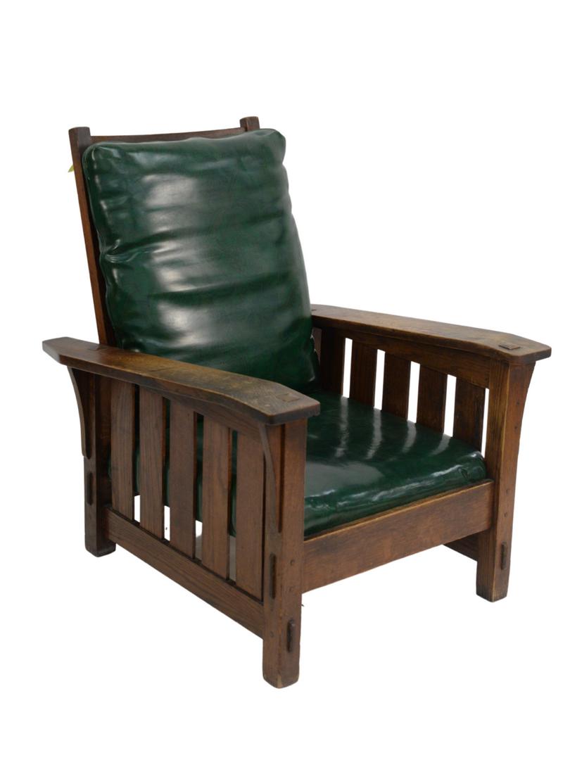 Gustav Stickley Oak Morris Chair, having bent or drop (1 of 4)