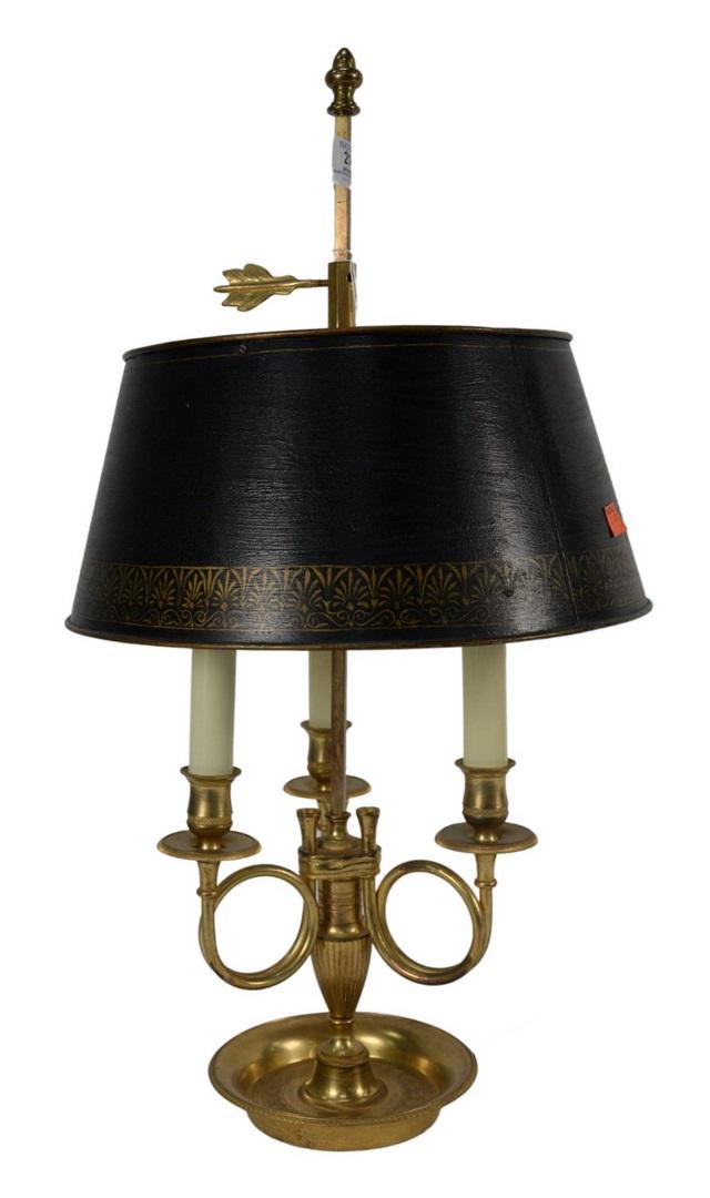 French Bouillotte Table Lamp, having 3 scrolled candle (1 of 3)