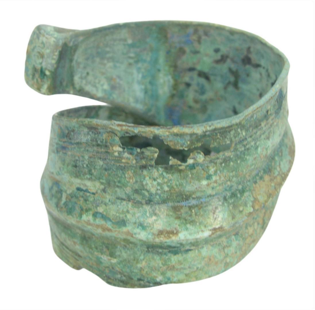 Large Bronze Greek Geometric Armband Bracelet, 8th (1 of 3)