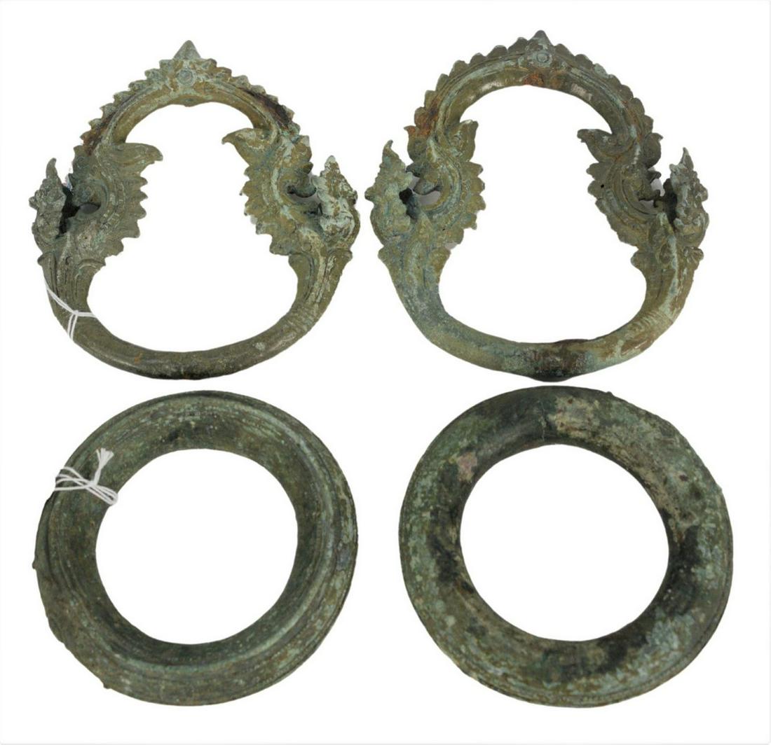 Four Ancient Pieces to include a pair of bronze Khmer (1 of 4)