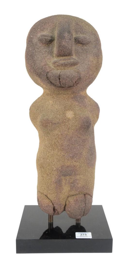 Large Stone Pre-Columbian Standing Figure, on black (1 of 4)