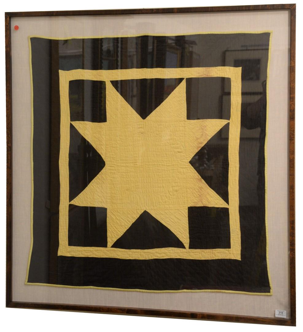 American Pieced Cotton Lone Star Amish Crib Quilt, (1 of 3)