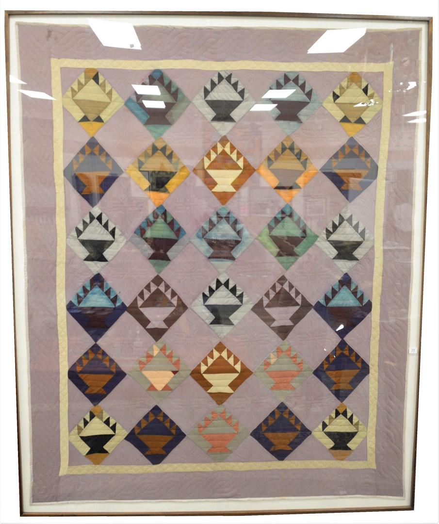 American Amish Wool Basket Quilt, Kalona, Iowa, circa (1 of 3)