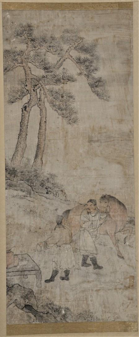18th Century Chinese Framed Scroll Painting depicting (1 of 3)