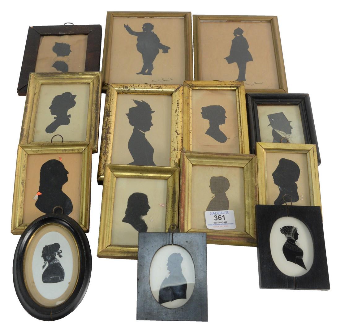 Large Group of 13 Framed Silhouette Portraits, two (1 of 5)
