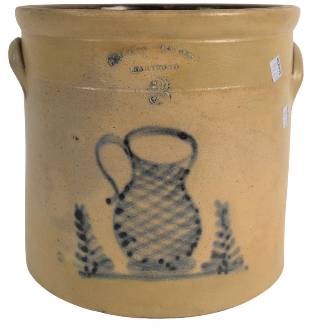 Hartford Stoneware Three Gallon Crock with blue mug on (1 of 4)