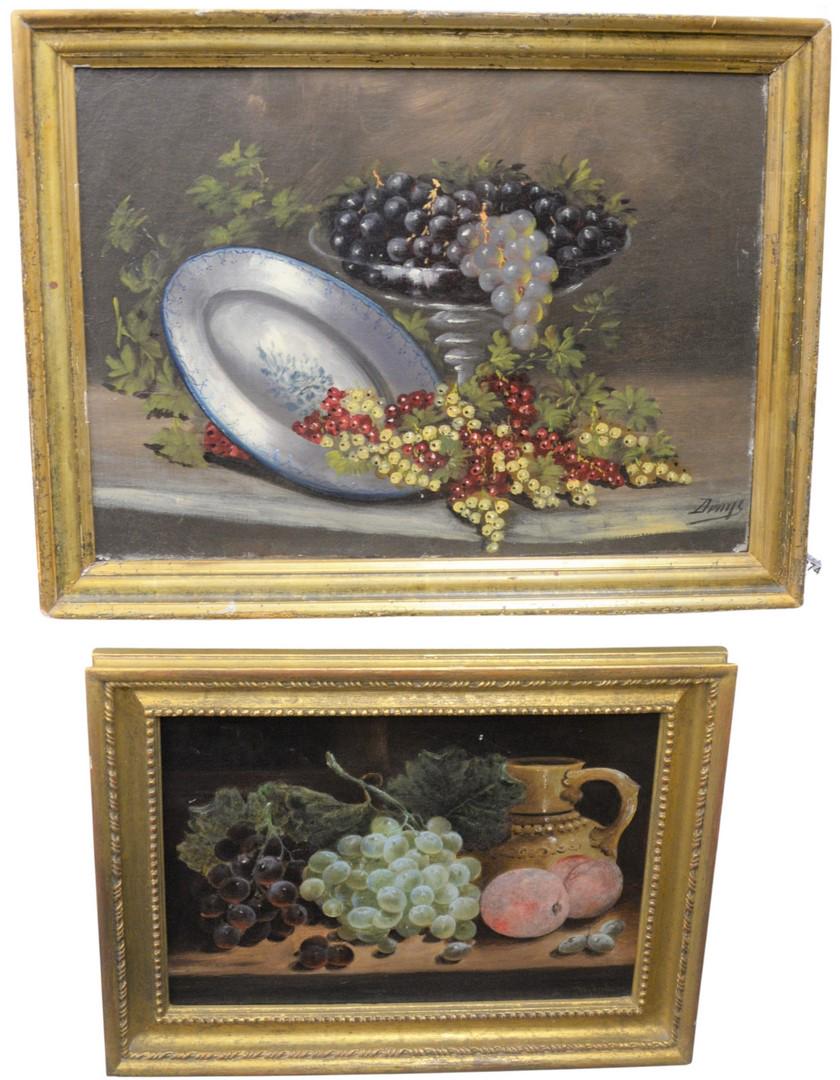 Two Framed Still Lives, one with grapes and pitcher, (1 of 7)