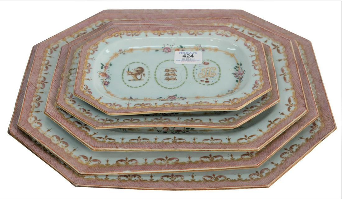 Five Piece Nest of Chinese Export Armorial Porcelain (1 of 6)
