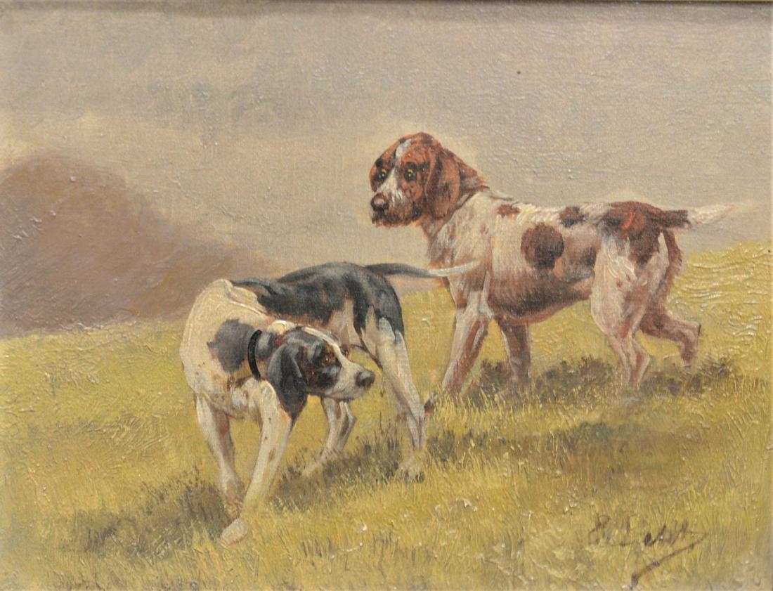 British School (19th Century), two setters, oil on (1 of 4)