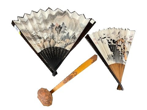 Three piece group to include a bamboo carved ruyi (1 of 4)