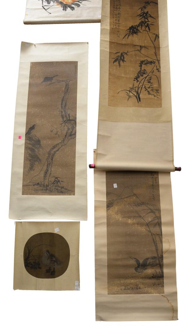 Group of seven Oriental scrolls to include two small (1 of 6)
