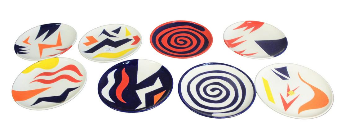 Group of Eight Teddy Millington-Drake Earthenware Plate (1 of 6)