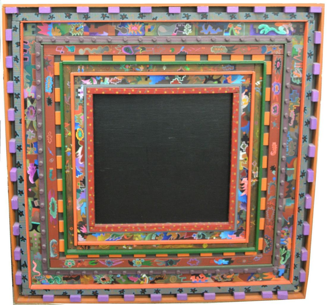 Ronald Markman (American, 1931-2017), Black Center,: Ronald Markman (American, 1931-2017), Black Center, 1980, acrylic and wood on construction board, signed and dated lower right "1980 Ronald Markman".