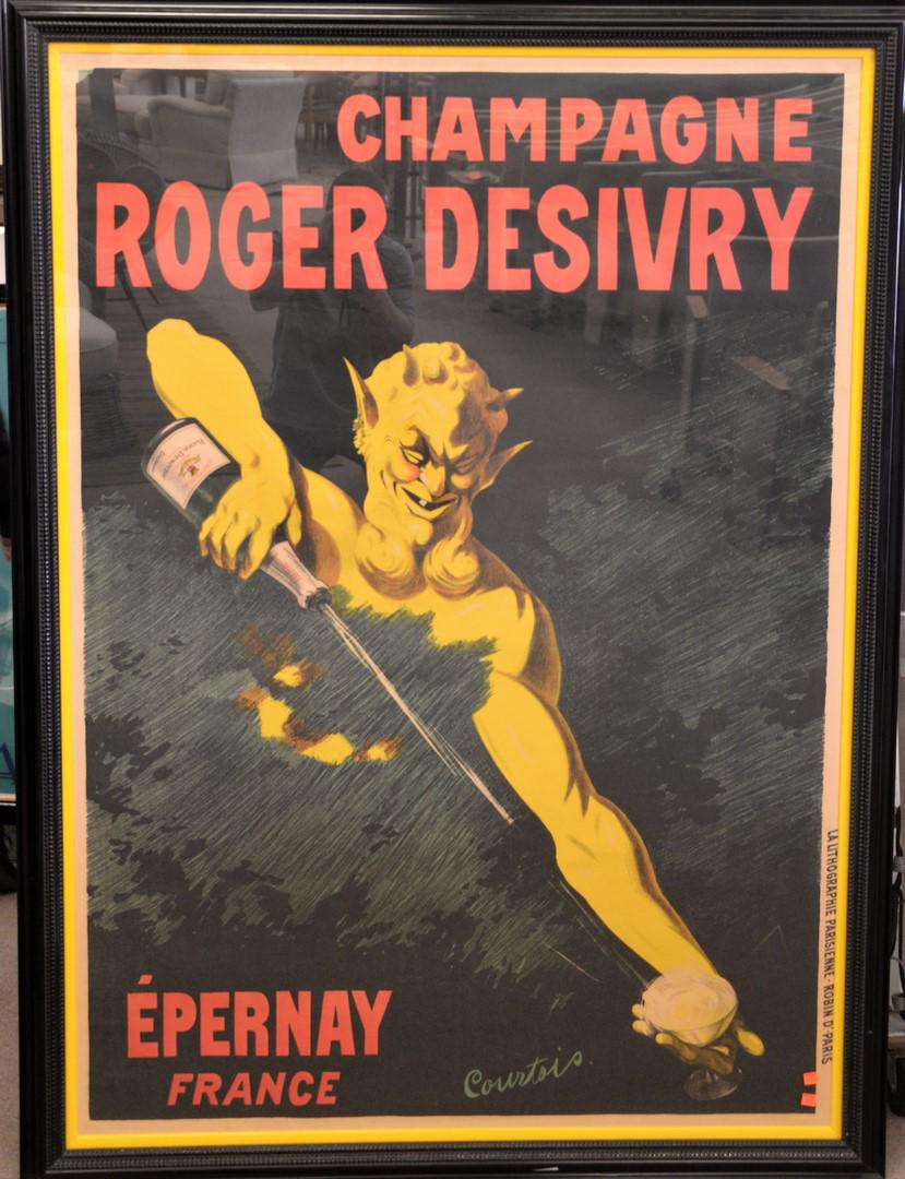 Champagne Roger Desivry Poster, Epernay France, artist (1 of 4)