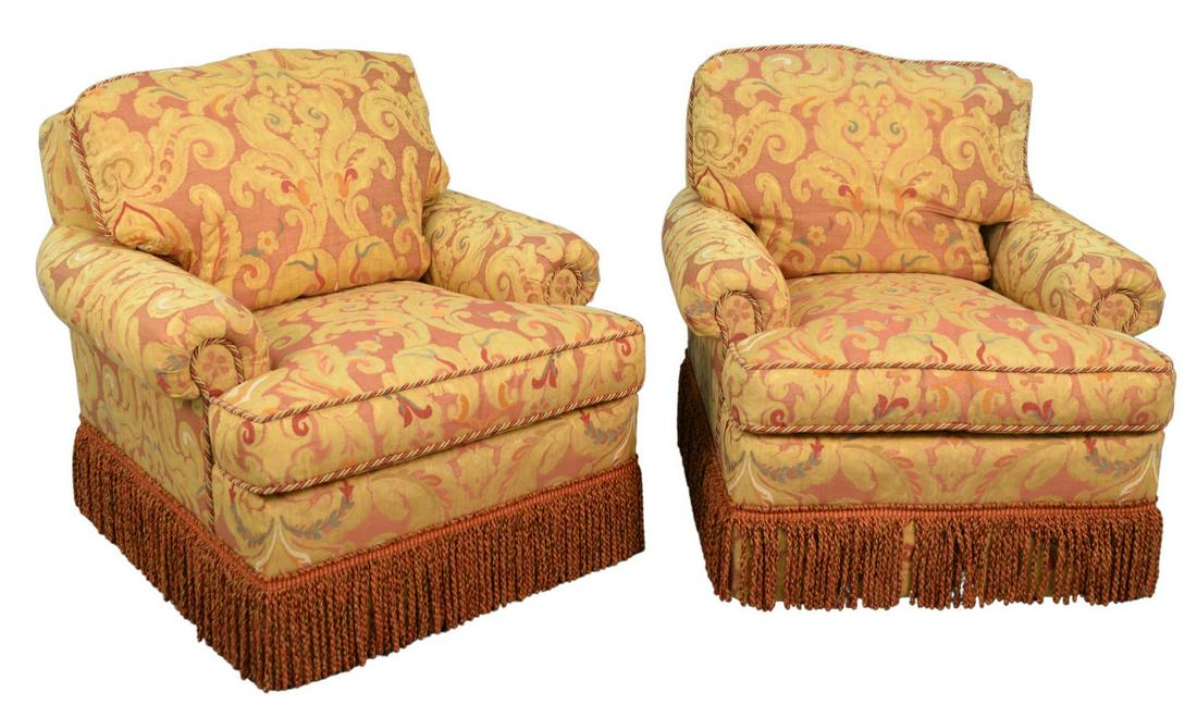 Pair Mason Art Upholstered Easy Chairs, height 34 (1 of 5)