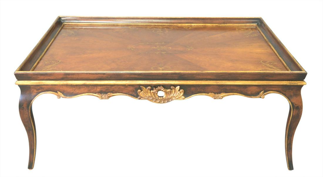 Large Tray Top Louis XV Style Coffee Table, height 22 (1 of 5)