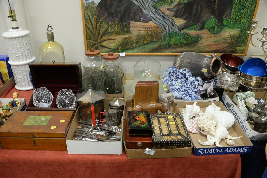 Six Tray Lots to include assorted items, set plates, (1 of 6)