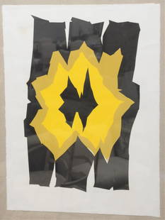 William Gear (British, 1915-1997), Yellow Center, 1967,: William Gear (British, 1915-1997), Yellow Center, 1967, lithograph in colors on paper, signed, dated, and editioned '3/25' in pencil in the lower margin, 30" x 22".