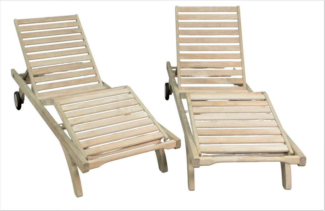 Pair Barlow Tyrie Teak Lounges, with adjustable upper (1 of 4)