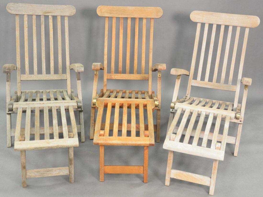Set of Three Outdoor Classics Teak Lounge Chairs with (1 of 4)