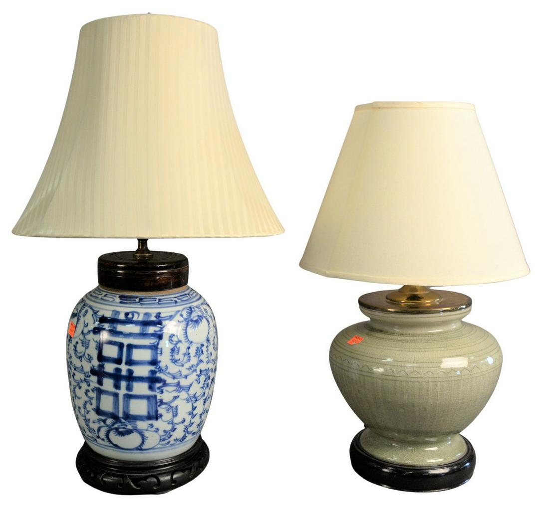 Seven Table Lamps, to include five Chinese style (1 of 6)