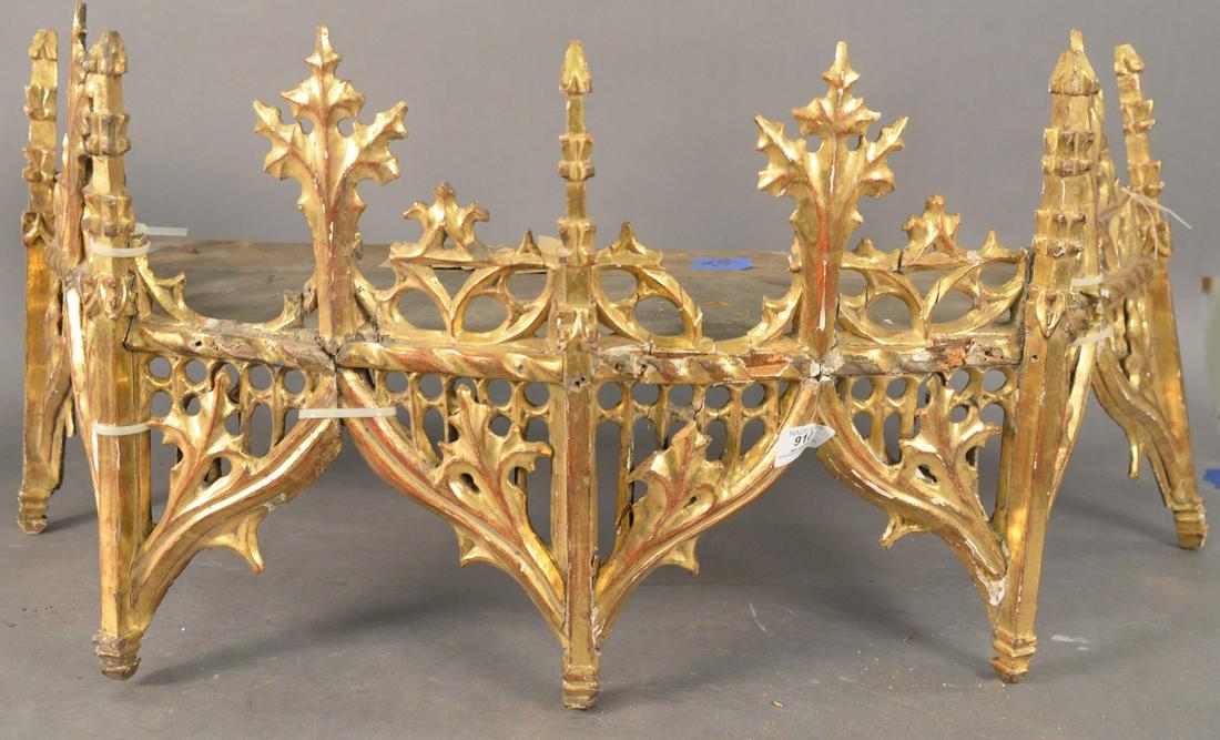 Carved Giltwood Fragment, possibly 17th/18th century,: Carved Giltwood Fragment, possibly 17th/18th century, height 15 1/2 inches, width 36 inches, depth 13 1/2 inches.