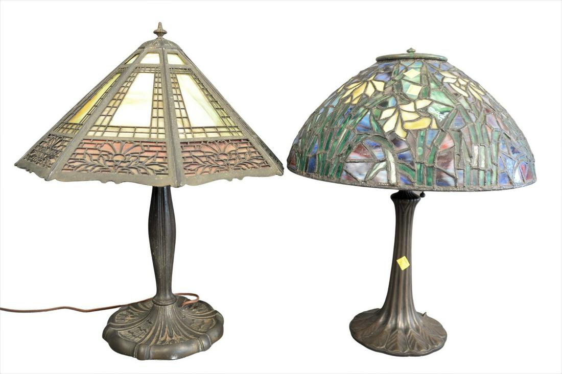 Two Table Lamps, to include leaded glass table lamp (1 of 6)