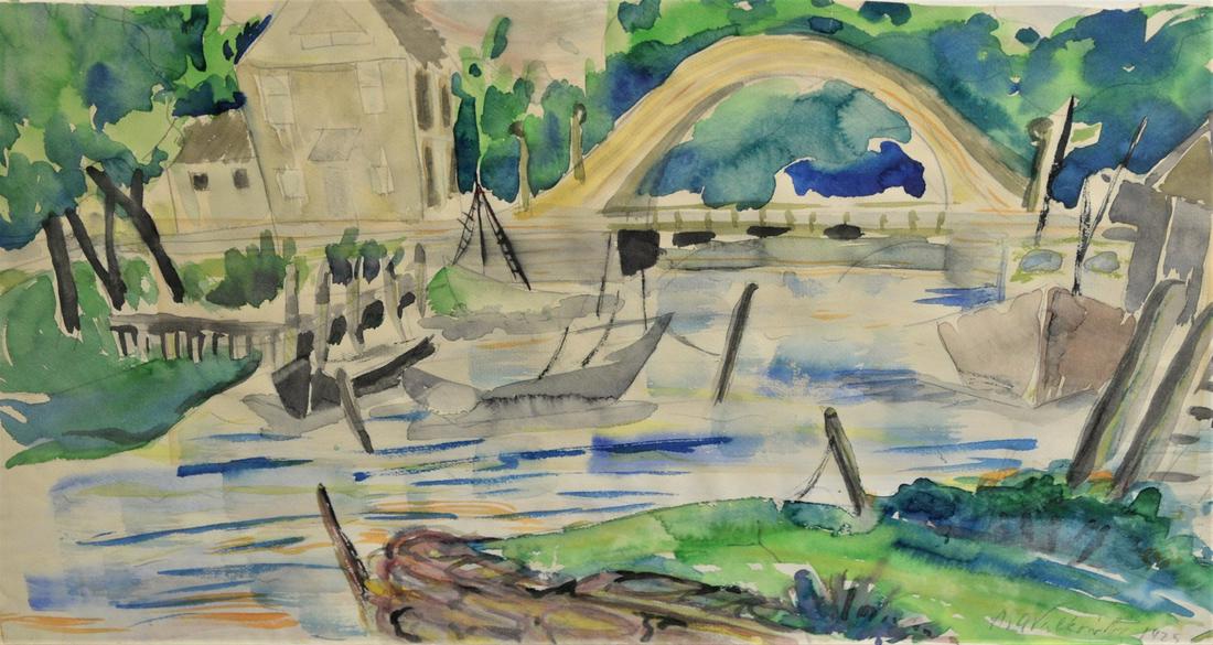 Abraham Walkowitz (American/Russian, 1878 - 1965), Boat (1 of 4)