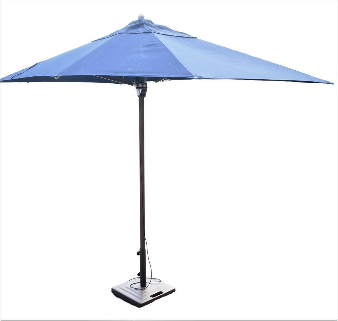 Large Rectangle Umbrella with Stand, navy blue fabric, (1 of 4)