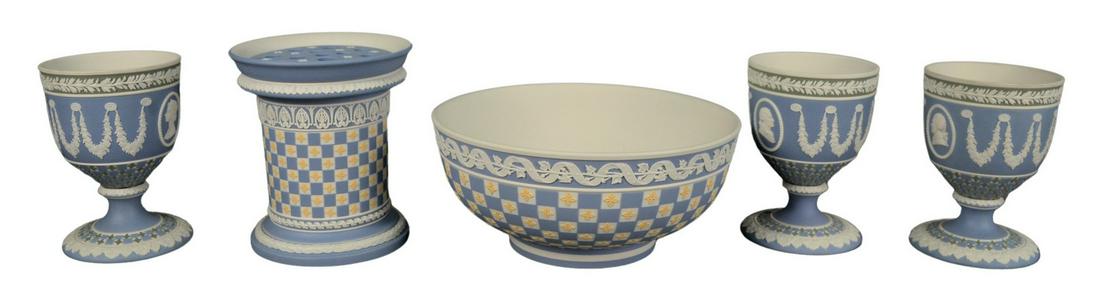 Five Piece Wedgwood Tri-Color Group, to include a vase (1 of 4)