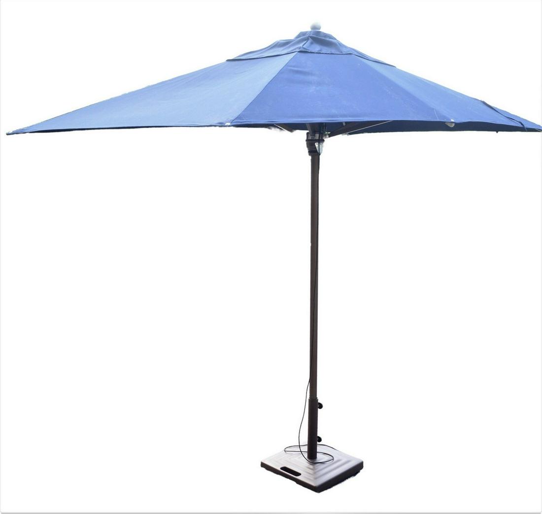 Large Rectangle Umbrella with stand, navy blue fabric (1 of 4)