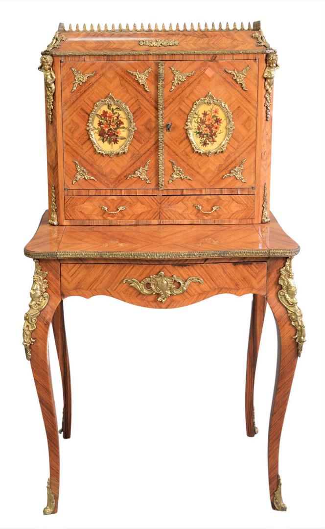 Louis XV Style Two Part Desk, having pull out, height (1 of 4)