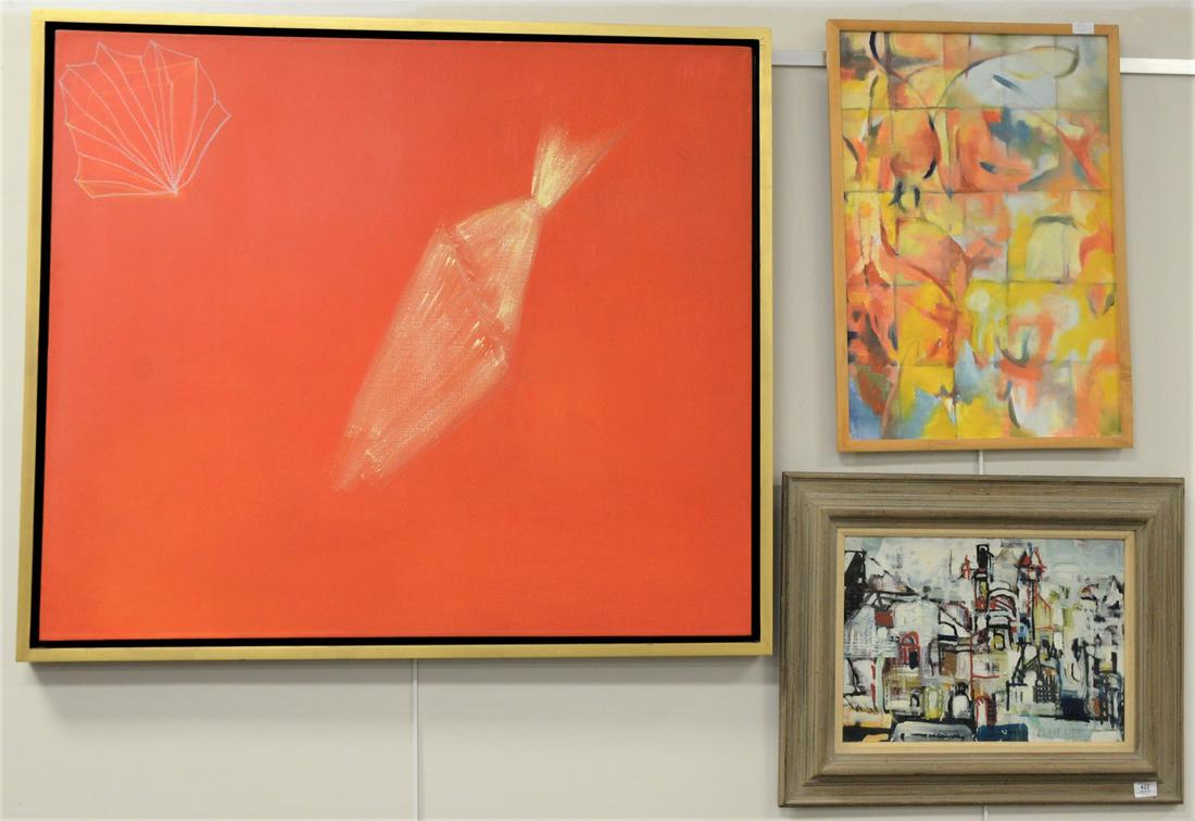 Four Piece Lot of Abstract Art, to include an abstract (1 of 5)