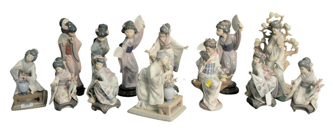Group of Thirteen Asian Lladro Porcelain Figures, to (1 of 7)