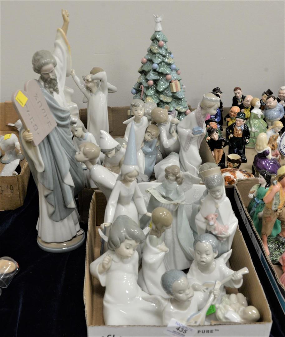 Two Tray Lots of Lladro Porcelain Figures, to include a (1 of 4)