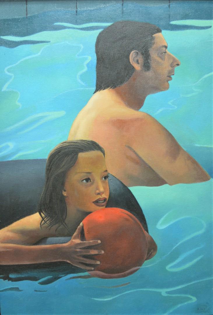 Alan Falk (American, b. 1945), Artist and Model, oil on (1 of 4)