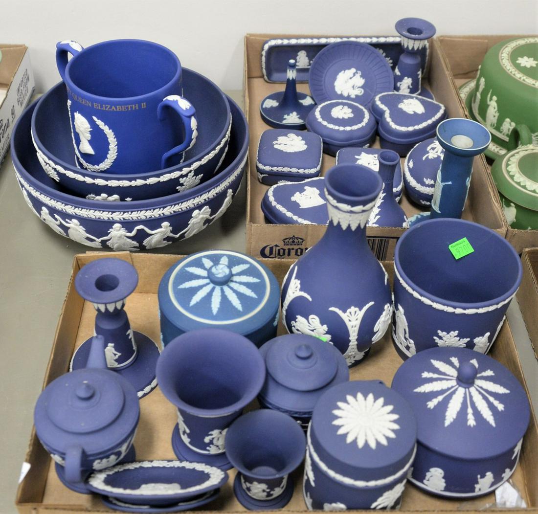 Twenty-seven Piece Group of Wedgwood Jasperware, dark (1 of 4)