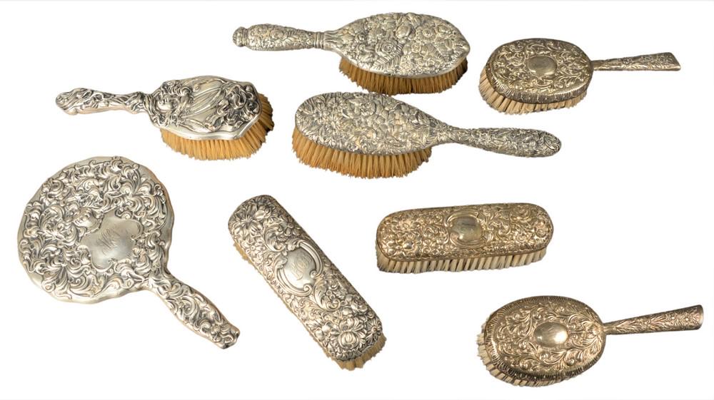 Eight Piece Sterling Silver Repousse Lot, to include (1 of 4)